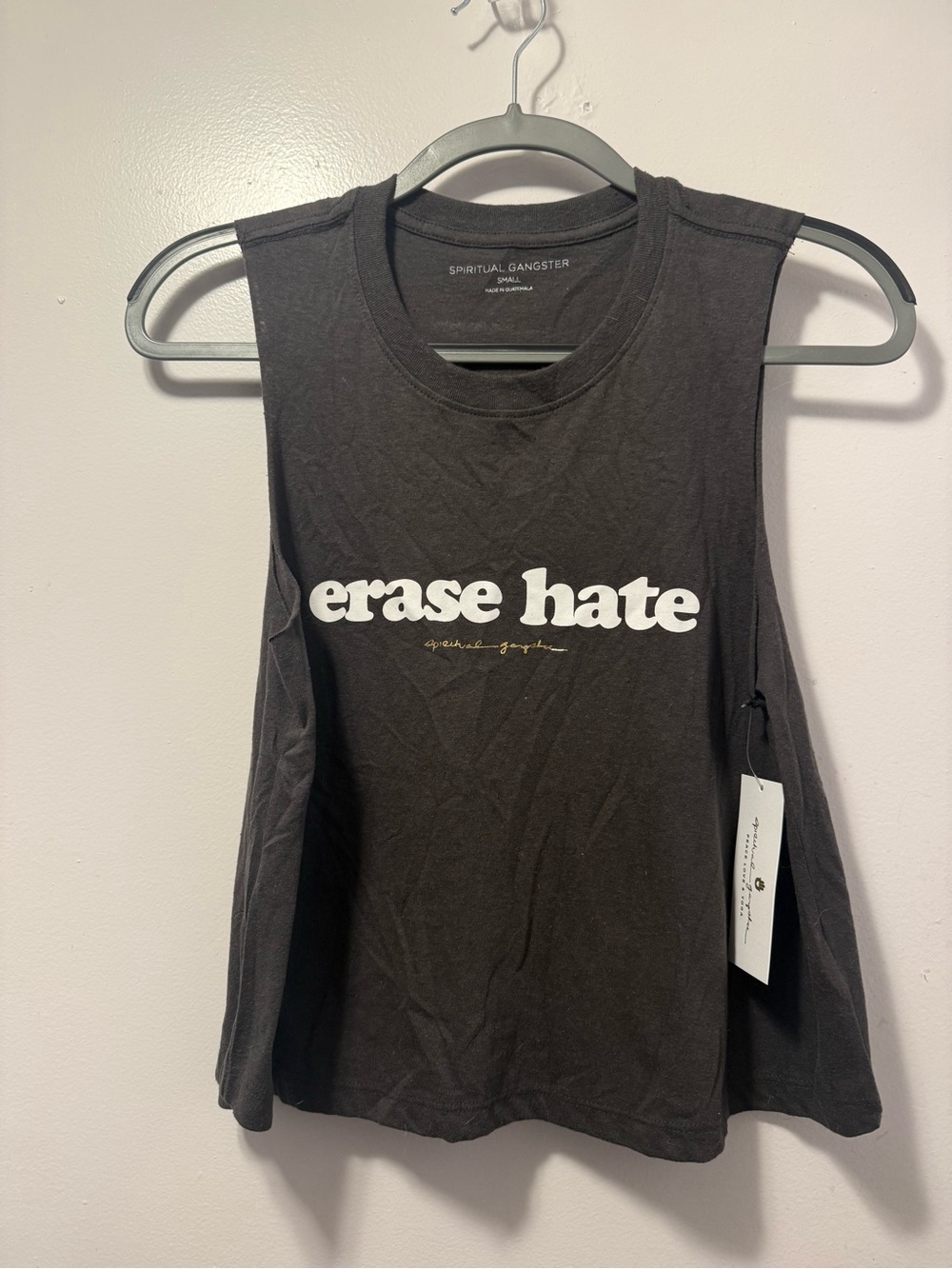 Spiritual Gangster "Erase Hate" Black crop Tank